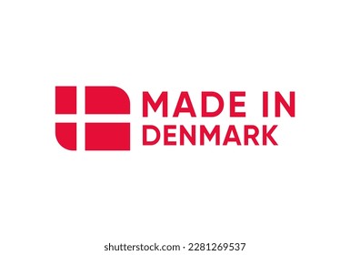 Made in Denmark Flag banner vector design