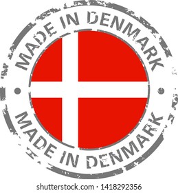 made in denmark flag grunge icon