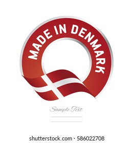 Made in Denmark flag red color label logo icon