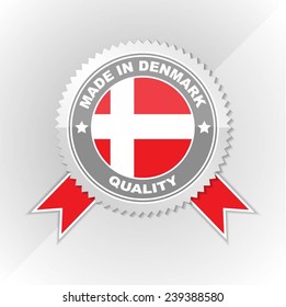 Made in Denmark, Flag, Seal, Ribbon Vector Art