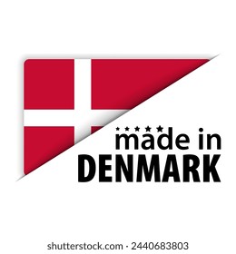 Made in Denmark graphic and label. Element of impact for the use you want to make of it.