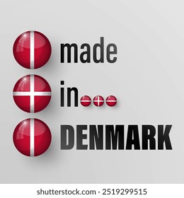 Made in Denmark graphic and label. Element of impact for the use you want to make of it.