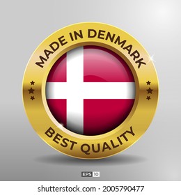 Etiquetado, logotipo, sello Bandera redonda de mejor calidad con efecto Glossy de oro elegante en 3D