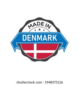 Made in DENMARK logo badge with  flag