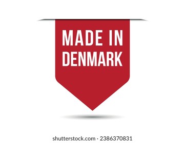 Made in Denmark red vector banner illustration isolated on white background