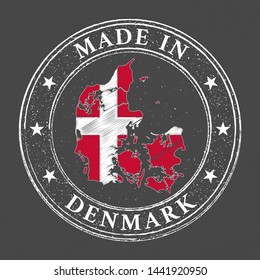 Made in Denmark stamp vector illustration.