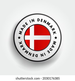 Marca en Dinamarca emblema de texto, fondo de concepto