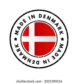 Made in Denmark text emblem badge, concept background