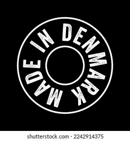 Made in Denmark text emblem stamp, concept background