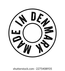 Made in Denmark text emblem stamp, concept background