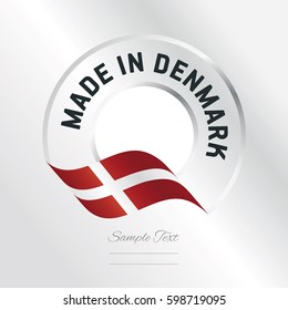 Made in Denmark transparent logo icon silver background