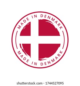 Made in denmark vector round label
