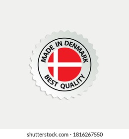 made in Denmark   vector stamp. bagge with Denmark  flag