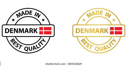 made in Denmark   vector stamp. bagge with Denmark  flag