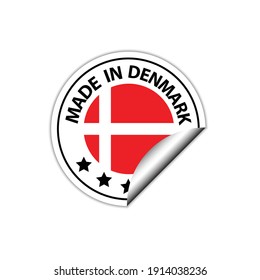 made in Denmark   vector stamp. bagge with Denmark  flag