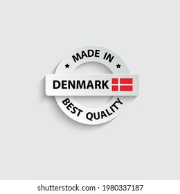 hecho en Dinamarca   marca vectorial. bolsa con bandera de Dinamarca