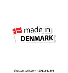 made in Denmark   vector stamp. bagge with Denmark  flag