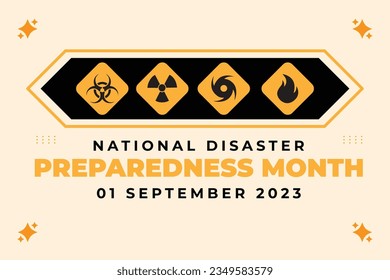 I made a design about Disaster Preparedness Month with a combination of black and orange, perfect for use on various advertising platforms