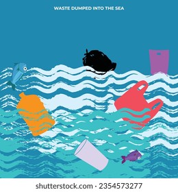 I made a design for the dangers of throwing garbage into the river, including plastic, bottles, gallons, etc. which causes fish and marine biota to die