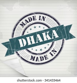 Made in Dhaka vector rubber stamp on grunge paper