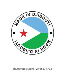 made in DJIBOUTI circle stamp with flag on white background vector Template svg