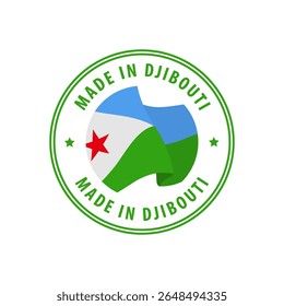 Made in Djibouti stamp, sticker. Vector illustration.
