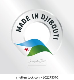Made in Djibouti transparent logo icon silver background