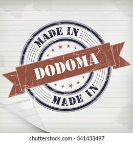 Made in Dodoma vector rubber stamp on grunge paper