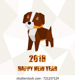 A made dog dog model on a stylized paper background, vector illustration