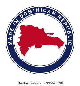 Made in Dominican Republic vector logo sticker button