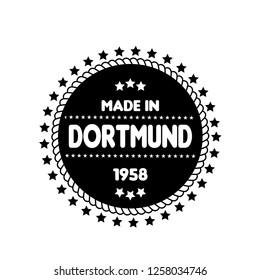 made in dortmund emblem, label, badge,seal. vintage stamp.package label. vector illustration