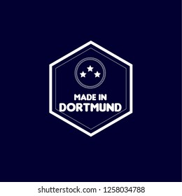 made in dortmund emblem, label, badge,seal. vintage stamp.package label. vector illustration