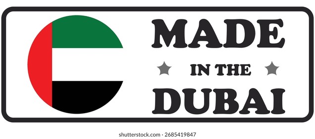 Made in Dubai Label with Circular UAE Flag Design no background 