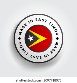 Hecho en Timor Oriental emblema de texto placa, fondo de concepto