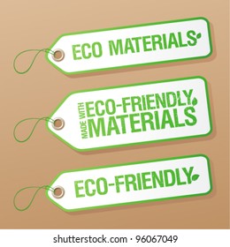 Made With Eco-friendly Materials labels collection.