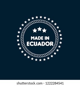 
made in Ecuador emblem, label, badge,seal. vintage stamp.package label. vector illustration
