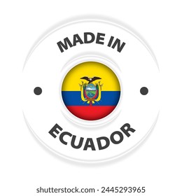Hecho en Ecuador gráfico y etiqueta. Elemento de impacto para el uso que quieres hacer de él.