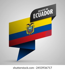 Hecho en Ecuador gráfico y etiqueta. Elemento de impacto para el uso que quieres hacer de él.