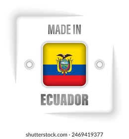 Hergestellt in Ecuador Grafik und Label. Element der Wirkung für die Nutzung, die Sie daraus machen wollen.