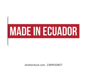 Made in Ecuador red vector banner illustration isolated on white background