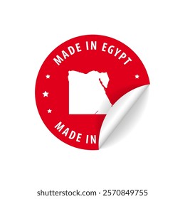 Made in Egypt - Country Map Sticker. Best Quality. Original Product. Vector illustration.