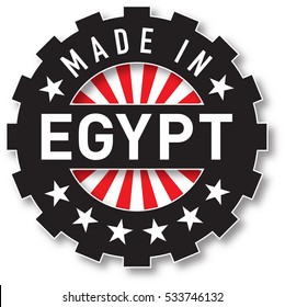 Made in Egypt flag color stamp. Vector illustration