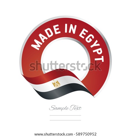 Made in Egypt flag red color label logo icon