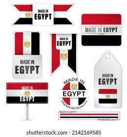 Made in Egypt graphics and labels set. Some elements of impact for the use you want to make of it.