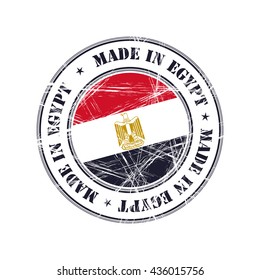 Made in Egypt grunge rubber stamp with flag