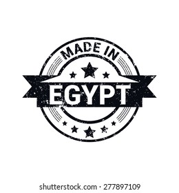 Made in Egypt - Round black grunge rubber stamp design isolated on white background. vector illustration vintage texture.