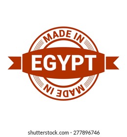 Made in Egypt - Round red rubber stamp design isolated on white background. vector illustration vintage texture.