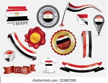 Made in Egypt Seal Collection, Egyptian Flag (Vector Art)