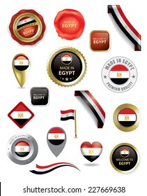 Made in Egypt Seal Collection, Egyptian Flag, Location, Travel (vector Art)