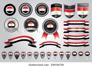 Made in Egypt Seal, Egyptian Flag (Vector Art)